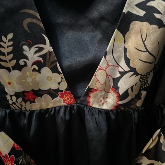 Apostrophe woman size 20-22 W black floral long blouse kimono style - Picture 4 of 6